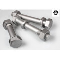 DIN 6914 Heavy Hex Structural Bolt con tuerca y arandela en blanco y negro